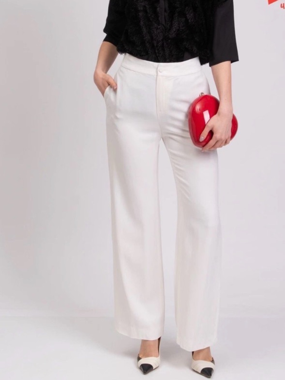LANVIN wide leg ivory dress pants, NWT, 38/M